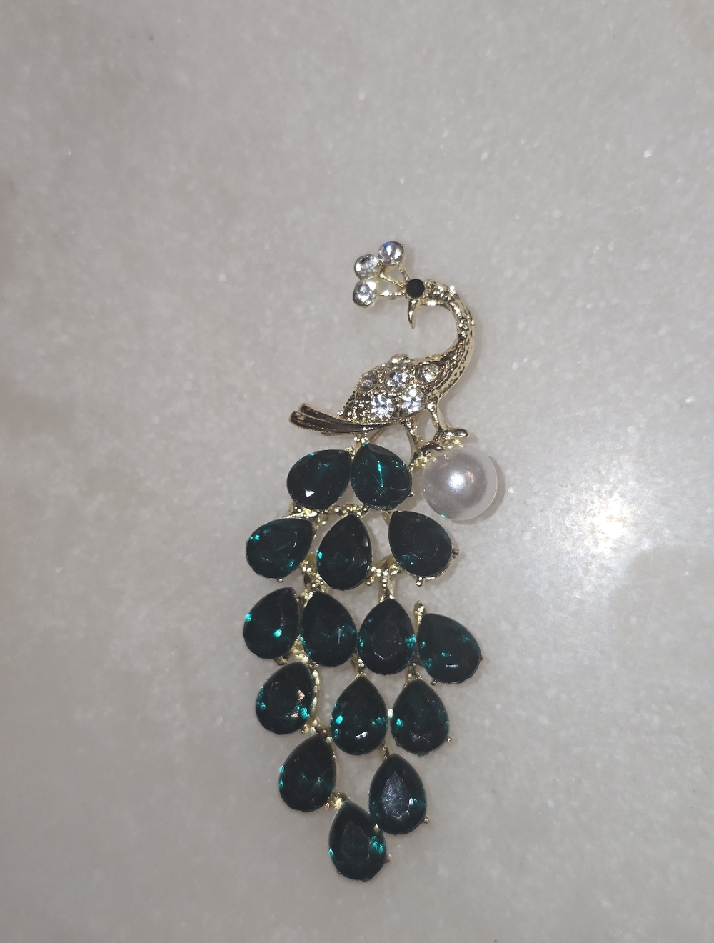 NWOT Aratta Anika Peacock Pin. Emerald Green - Picture 2 of 4